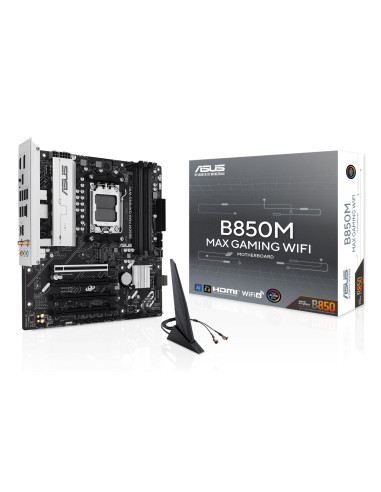 Mainboard, ASUS, AMD B850, SAM5, Micro-ATX, Memory DDR5, Memory slots 4, 3xPCI-Express 4.0 16x, 1xPCI-Express 5.0 16x, 3xM.2, 1