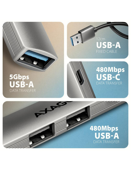 I/O HUB USB3.2 4PORT/0.12M HUE-STA AXAGON
