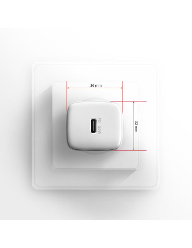 MOBILE CHARGER WALL USB-C 30W/1PORT WHITE ACU-PD30W AXAGON