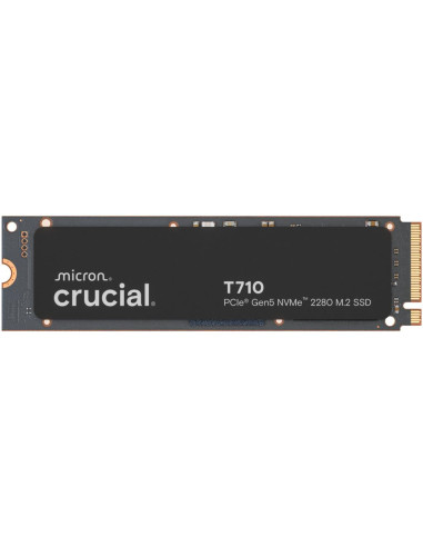 SSD, CRUCIAL, T710, 4TB, M.2, PCIe Gen5, NVMe, Write speed 13800 MBytes/sec, Read speed 14500 MBytes/sec, TBW 2400 TB, CT4000T7