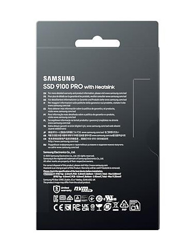 SSD, SAMSUNG, 9100 PRO, 8TB, M.2, NVMe, TLC, Write speed 13400 MBytes/sec, Read speed 14800 MBytes/sec, 3.88mm, TBW 4800 TB, MZ