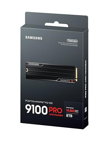 SSD, SAMSUNG, 9100 PRO, 8TB, M.2, NVMe, TLC, Write speed 13400 MBytes/sec, Read speed 14800 MBytes/sec, 3.88mm, TBW 4800 TB, MZ