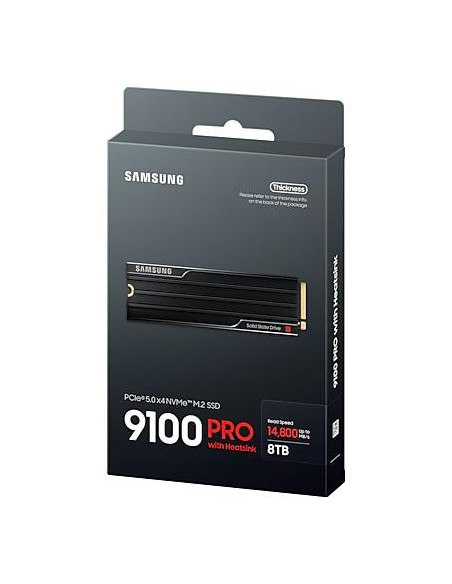 SSD, SAMSUNG, 9100 PRO, 8TB, M.2, NVMe, TLC, Write speed 13400 MBytes/sec, Read speed 14800 MBytes/sec, 3.88mm, TBW 4800 TB, MZ