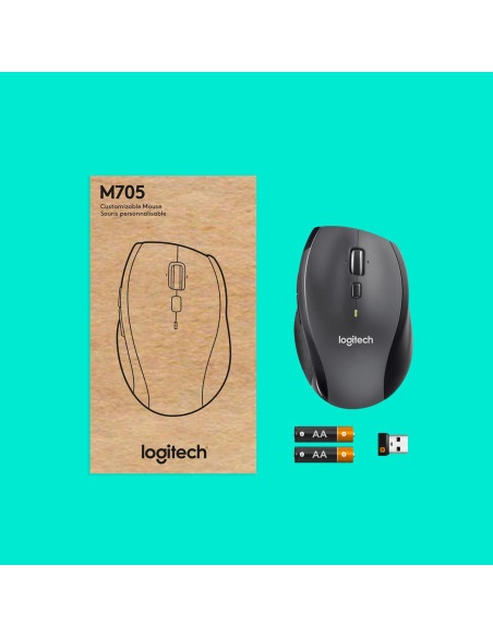 MOUSE USB LASER WRL M705/BLACK 910-006034 LOGITECH