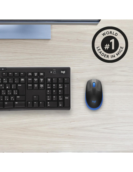 MOUSE USB OPTICAL WRL M190/BLUE 910-005907 LOGITECH