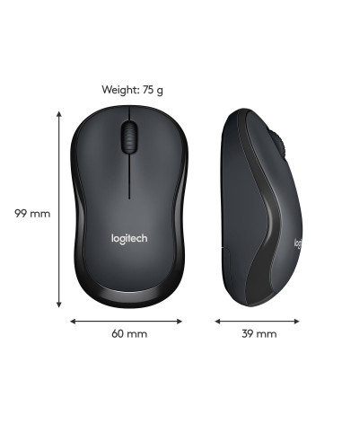 MOUSE USB OPTICAL WRL M220/SILENT B/G 910-004878 LOGITECH