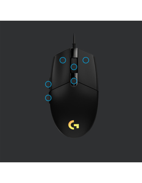 MOUSE USB OPTICAL G203/BLACK 910-005796 LOGITECH