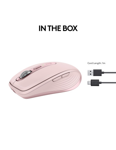 MOUSE USB OPTICAL WRL MX 3S/PINK 910-006931 LOGITECH