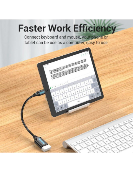 CABLE USB2.0C MALE TO A FEMALE/0.15M BLACK CCSBB VENTION