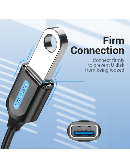 CABLE USB3.1C MALE TO A FEMALE/0.15M BLACK CCVBB VENTION
