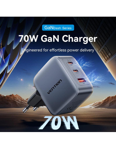 MOBILE CHARGER WALL 3PORT/70W FEXH0-EU VENTION