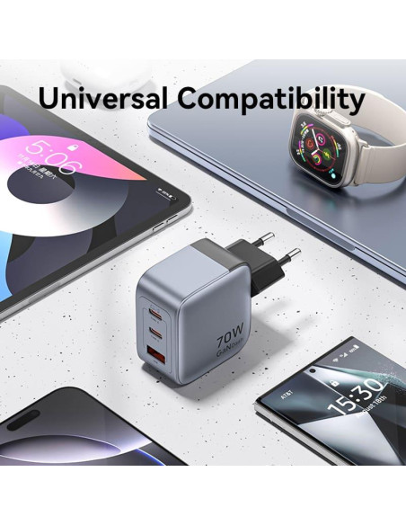 MOBILE CHARGER WALL 3PORT/70W FEXH0-EU VENTION