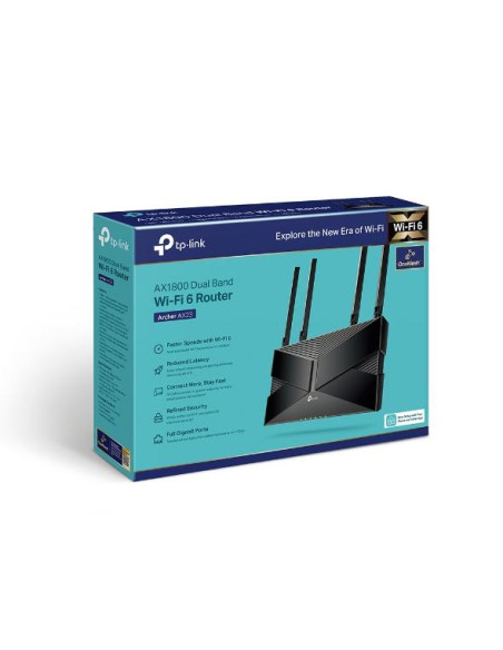 Wireless Router, TP-LINK, 1800 Mbps, Wi-Fi 6, 1 WAN, 4x10/100/1000M, Number of antennas 4, ARCHERAX23