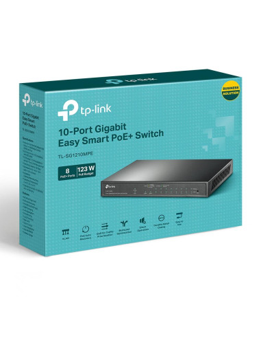Switch, TP-LINK, Desktop/pedestal, 9x10Base-T / 100Base-TX / 1000Base-T, 1x10/100/1000BASE-T/SFP combo, PoE+ ports 8, 123 Watts