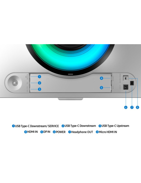 Monitor, SAMSUNG, Odyssey G9 G93SD, 49", Gaming/Curved, Panel OLED, 5120x1440, 32:9, 240 Hz, 0.03 ms, Colour White, LS49DG934SU