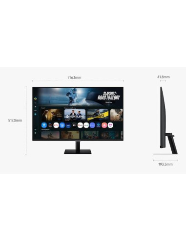 LCD Monitor, SAMSUNG, 32 ", 3840 x 2160 pixels, 4K Ultra HD, Native aspect ratio 16:9, LCD, Flat, LS32FM700UUXDU