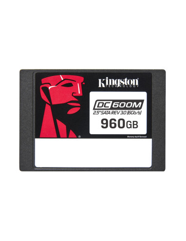 SSD, KINGSTON, DC600M, 960 GB, 1752xTBW rating, MTBF 2000000 h, Read speed 560 MB/s, Write speed 530 MB/s, Serial ATA III, 2.5"