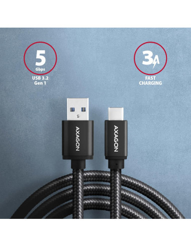 CABLE USB-C TO USB3.2 1.5M/BLACK BUCM3-AM15AB AXAGON