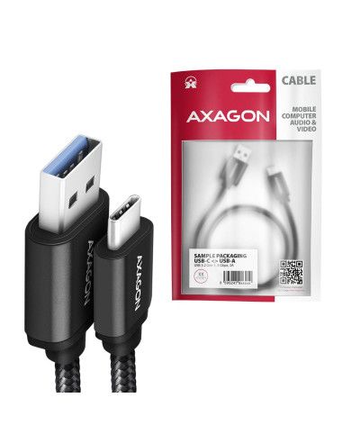 CABLE USB-C TO USB3.2 1.5M/BLACK BUCM3-AM15AB AXAGON