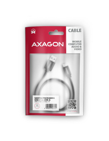 CABLE USB-C TO USB3.2 1.5M/BLACK BUCM3-AM15AB AXAGON