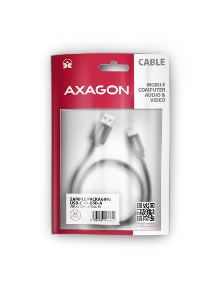 CABLE USB-C TO USB3.2 1.5M/BLACK BUCM3-AM15AB AXAGON