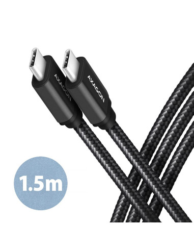 CABLE USB-C TO USB-C 1.5M 60W/BLACK BUCM3-CM15AB AXAGON