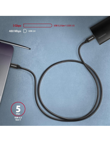 CABLE USB-C TO USB-C 1.5M 60W/BLACK BUCM3-CM15AB AXAGON