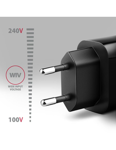MOBILE CHARGER WALL USB 18W/1PORT BLACK ACU-QC18 AXAGON
