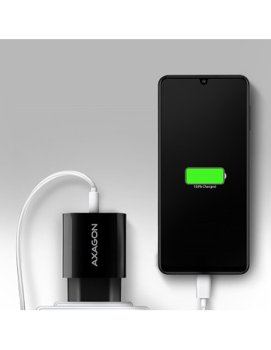 MOBILE CHARGER WALL USB 18W/1PORT BLACK ACU-QC18 AXAGON