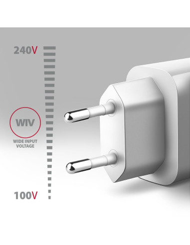 MOBILE CHARGER WALL USB 18W/1PORT WHITE ACU-QC18W AXAGON