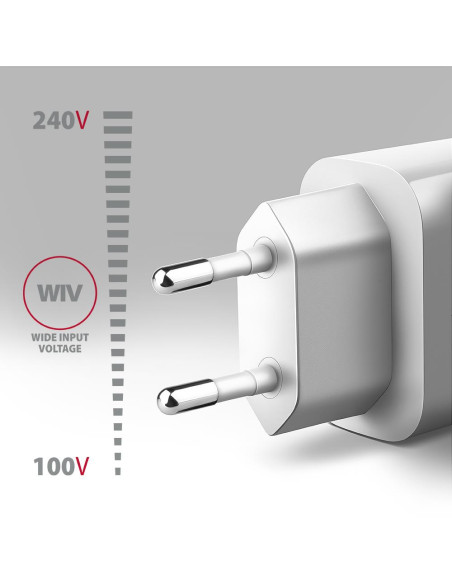 MOBILE CHARGER WALL USB 18W/1PORT WHITE ACU-QC18W AXAGON
