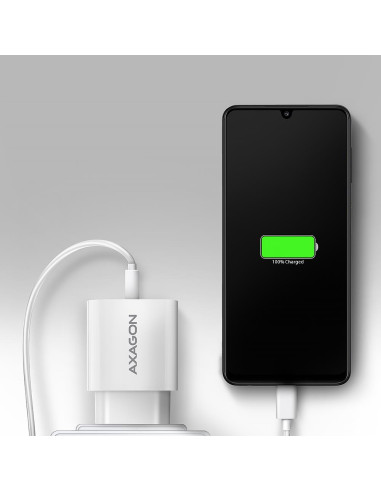 MOBILE CHARGER WALL USB 18W/1PORT WHITE ACU-QC18W AXAGON