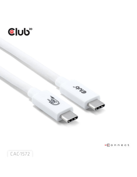 CABLE USB-C TO USB-C 1.2M/WHITE CAC-1572 CLUB3D