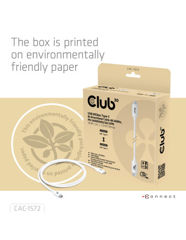 CABLE USB-C TO USB-C 1.2M/WHITE CAC-1572 CLUB3D