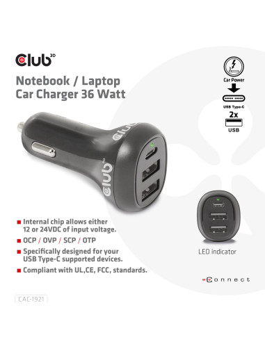 NB CHARGER CAR/36W CAC-1921 CLUB3D