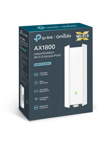 Access Point, TP-LINK, Omada, 1800 Mbps, IEEE 802.11a, IEEE 802.11b, IEEE 802.11g, IEEE 802.11n, IEEE 802.11ac, IEEE 802.11ax, 