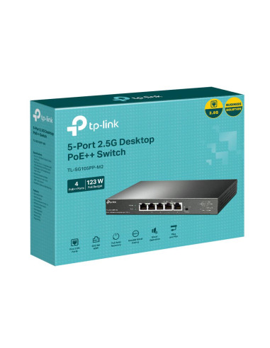 Switch, TP-LINK, TL-SG105PP-M2, Desktop/pedestal, 5x2.5GbE, TL-SG105PP-M2