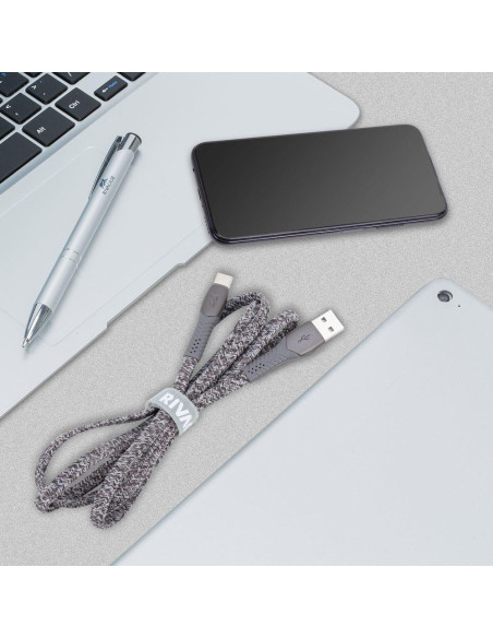CABLE USB-C TO USB2.0 1.2M/GREY PS6102 GR12 RIVACASE