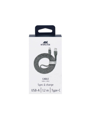 CABLE USB-C TO USB2.0 1.2M/GREY PS6102 GR12 RIVACASE