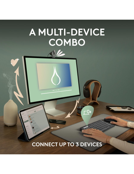 KEYBOARD +MOUSE COMBO PEBBLE 2/WHITE 920-012240 LOGITECH