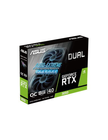 Graphics Card, ASUS, NVIDIA GeForce RTX 3050, 8 GB, GDDR6, 128 bit, PCIE 4.0 16x, Dual Slot Fansink, 1xDVI-D, 1xHDMI, 1xDisplay