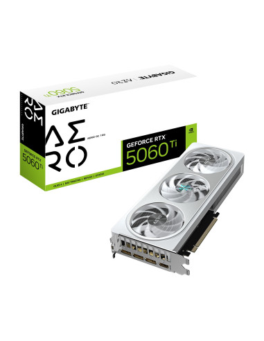 Graphics Card, GIGABYTE, NVIDIA GeForce RTX 5060 Ti, 16 GB, GDDR7, 128 bit, PCIE 5.0 16x, GPU 2647 MHz, Triple slot Fansink, 1x