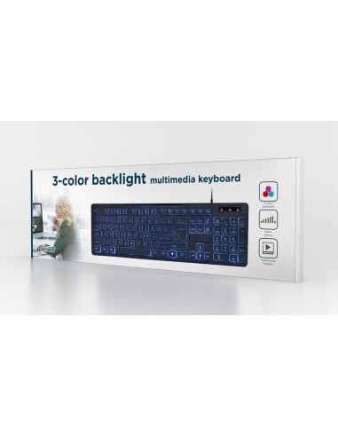 KEYBOARD MULTIMEDIA USB ENG/BLACK KB-UML3-02 GEMBIRD
