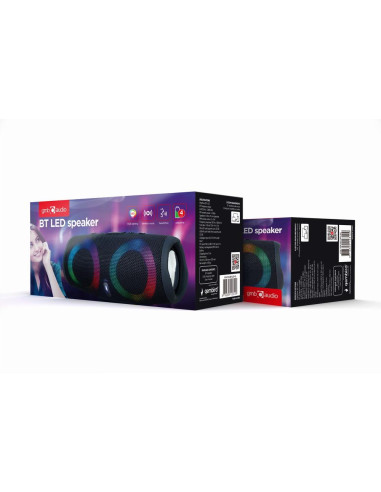 Portable Speaker, GEMBIRD, Black, Portable/Wireless, 1xAudio-In, 1xUSB 2.0, 1xMicroSD Card Slot, Bluetooth, SPK-BT-LED-02