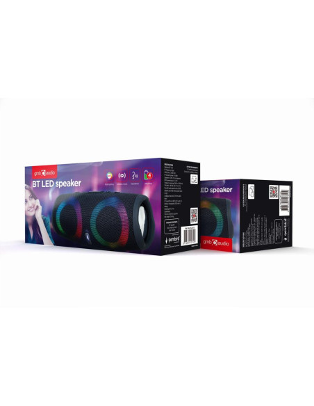 Portable Speaker, GEMBIRD, Black, Portable/Wireless, 1xAudio-In, 1xUSB 2.0, 1xMicroSD Card Slot, Bluetooth, SPK-BT-LED-02