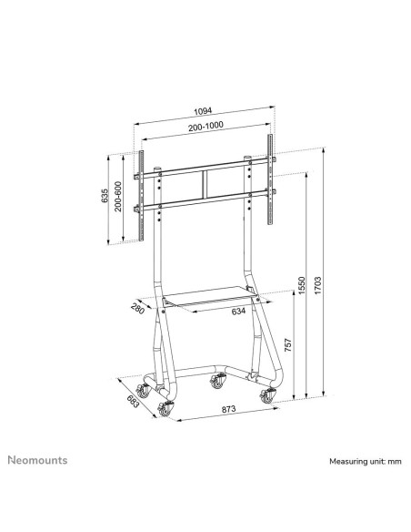 TV SET ACC FLOOR STAND 60-100"/NS-M3800BLACK NEOMOUNTS