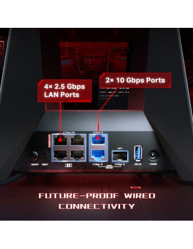 Wireless Router, TP-LINK, Archer GE800, Wi-Fi 7 (802.11be), Data speed 11520 Mbit/s, Ethernet WAN Yes, WAN connection type RJ-4