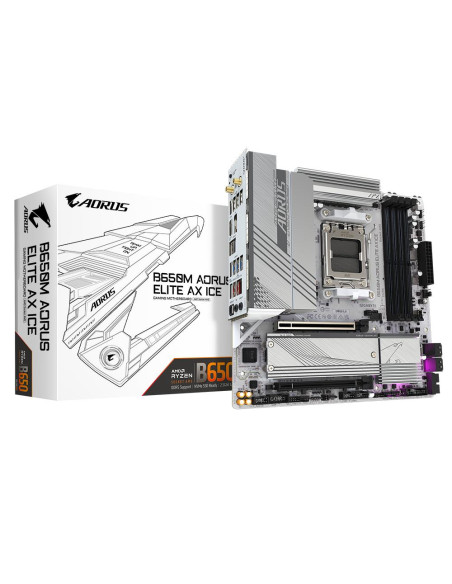 Mainboard, GIGABYTE, AMD B650, SAM5, Micro-ATX, Memory DDR5, Memory slots 4, B650MAELITEAXICE1.1