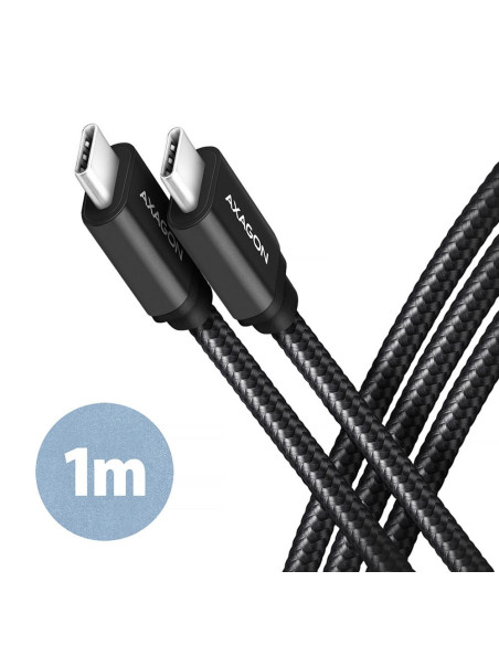 CABLE USB-C TO USB-C 1M 60W/BLACK BUCM3-CM10AB AXAGON