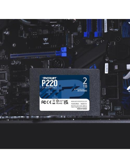 SSD, PATRIOT, P220, 2TB, SATA, Write speed 500 MBytes/sec, Read speed 550 MBytes/sec, 2,5", TBW 960 TB, P220S2TB25